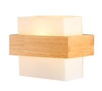 CXYWBD Paralume Vetro Leggero a Testa Singola fultura Moderno in Legno Massiccio per Camera del Letto corridoio Lampada da Parete Balcone T-155
