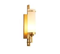 CXYWBD Personality Long Strip all Copper Study Sconces with E27 Base Glass Lamp Wall Lamps 20.8inHigh Light Transmittance Indoor Wall,Golden