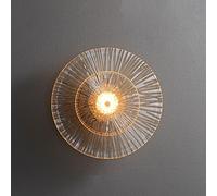 CXYWBD Round Glass Sconces Copper Lighting Fixture Leaf Lamp LED Mount Light Wall Lamps for Bedroom Living Room,One Color-35cm