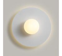 CXYWBD Round Light Fixture 7W LED Lamp Bedroom Living Study Dining Room Stairs Porch Hall Wall Sconces-3 Color ModeIndoor with,White