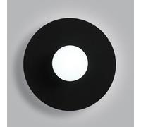 CXYWBD Round Light Fixture 7W LED Lamp Bedroom Living Study Dining Room Stairs Porch Hall Wall Sconces-3 Color ModeIndoor with,Black