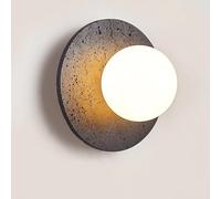 CXYWBD Round Natural Stone Lamps Zipper Background Living Sconces Personality Black G9 Base Wall Light for Corridor Room Kitchen,Shape2
