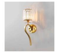 CXYWBD Sconces PostCrystal Lamp Copper Mount Light Luxurious E14 Headboard Lighting Fixture Indoor Wall Lamps for Living Room Bedroom,Brass