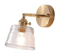 CXYWBD Sconcetto in Vetro Trasparente Giapponese Lampada da Vintage a Il Supporto per Parete può Essere ruotato con Le luci murali dell'interruttore T-155