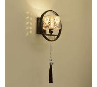 CXYWBD Semplice Creativa Leggera Lampada a Parete Nera Moderna Metallica Camera da Letto Luce Soggiorno Muro di Lanterna Cinese fidemia dell'illuminazione e27 Socket Compatibile con corridoio