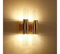 CXYWBD Semplici luci Creative Trasparente in Vetro murale Oro Vanity Bagno Lunghe Barre Lungo Verso Basso Montato Moderno Il lineare Lampada Parete Notturna Compatibile con la Camera da Letto Vivente