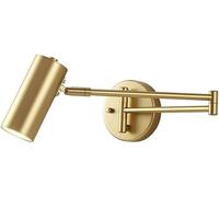 CXYWBD Swing Arm Adjustable Foldable Bedside Reading Metal LED Indoor Art Dector Lamp Wall Compatible with Bedroom Living Room,Gold-Neutral Light