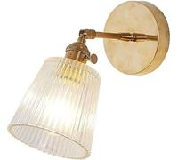 CXYWBD Tutta la in Ottone per Camera Letto Disconce Regolabile ispezione Bagno Posteriore Specchio di Vetro Luce Anteriore ° Attico Girevole corridoio Decorativo murale Lampada da Parete Decorativa