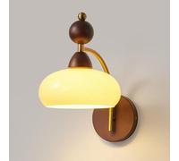CXYWBD Vintage Muro con Pellicola e 27 apparecchi la Fattoria sconde Noce in Legno massiccia per Camera Letto Studia Scale corridoio da Cucina Lampada montata a Parete (b