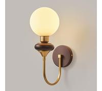 CXYWBD Vintage Muro con Pellicola e 27 apparecchi la Fattoria sconde Noce in Legno Solido per Camera da Letto studiare Le Scale corridoio Cucina Lampada montata a Parete (c