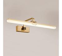 CXYWBD Wall Sconces LED Light Adjustable Front Lamp Linear Bathroom Vanity Mirror Lamps for Washroom Dressing Table Bedroom 90°,Copper-38cm