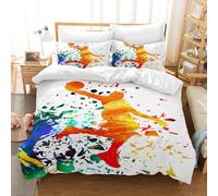 CXYXHW Biancheria da letto da Pallacanestro,Copripiumino 3D Basket,Set di biancheria da letto da Basket per bambini,con chiusura lampo e 2 federe (Pallacanestro 6, 220 x 240 cm)