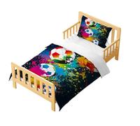 CXYXHW Set di Biancheria da Letto Calcio per Bambini, 2 Pezzi, 120 x 150 cm, Copripiumino Singolo con 1 Federa,con Chiusura Lampo (Calcio A, 120 x 150 cm)