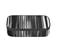 Cxzmnba Astuccio a righe bianche e nere per ragazzi e ragazze, essenziale per il rientro a scuola, forniture per studenti, astuccio per matite, Nero , Taglia unica, Organizer per borse