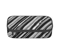 Cxzmnba Astuccio a righe bianche e nere per ragazzi e ragazze, essenziale per il rientro a scuola, forniture per studenti, astuccio per matite, Nero , Taglia unica, Organizer per borse