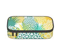 Cxzmnba Astuccio con ananas tropicale per ragazzi e ragazze, essenziale per il rientro a scuola, materiale per studenti, astuccio per matite, Nero , Taglia unica, Organizer per borse