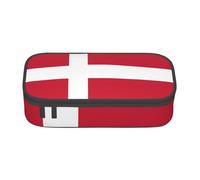 Cxzmnba Astuccio con bandiera danese per ragazzi e ragazze, essenziale per il rientro a scuola, materiale per studenti, astuccio per matite, Nero , Taglia unica, Organizer per borse