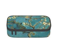 Cxzmnba Astuccio con fiori di mandorlo dipinto per ragazzi e ragazze, essenziale per il rientro a scuola, forniture per studenti, astuccio per matite, Nero , Taglia unica, Organizer per borse