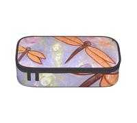 Cxzmnba Astuccio dipinto a mano con libellula per ragazzi e ragazze, essenziale per il rientro a scuola, materiale per studenti, astuccio per matite, Nero , Taglia unica, Organizer per borse