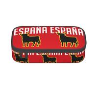 Cxzmnba Astuccio per ragazzi e ragazze, essenziale per il rientro a scuola, con silhouette di toro spagnolo su sfondo rosso, Nero , Taglia unica, Organizer per borse