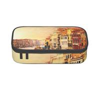 Cxzmnba Bellissimo astuccio con vista sul canale di Venezia per ragazzi e ragazze, essenziale per il rientro a scuola, materiale per studenti, astuccio per matite, Nero , Taglia unica, Organizer per