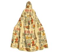 Cxzmnba Berlin See Travel Guide - Costume unisex per cosplay, Halloween, mantello con cappuccio per feste