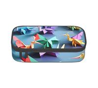 Cxzmnba Origami Multicolor Papercraft Cranes Astuccio per ragazzi e ragazze, essenziale per il rientro a scuola, forniture per studenti, astuccio per matite, Nero , Taglia unica, Organizer per borse
