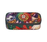 Cxzmnba Portugal Food Wine Astuccio per ragazzi e ragazze, essenziale per il rientro a scuola, forniture per studenti, astuccio per matite, Nero , Taglia unica, Organizer per borse