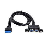 CY 2 porte USB 3.0 femmina a scheda madre 20Pin cavo maschio per pannello frontale a vite tipo 0.5m