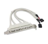 CY 4 porte USB 2.0 femmina a scheda madre 9pin 10pin header cavo con staffa PCI-E