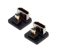 CY Adattatore 2 pezzi/lotto Up & Down Micro HDMI 1.4 Maschio Tipo-D a HDMI Femmina Port Saver Adattatore di estensione angolare posteriore a forma di U opposta a 360 gradi