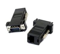 CY Adattatore 2 pezzi/set VGA RGB maschio a maschio su Cat6 Cat5e RJ45 femmina Ethernet adattatore modulare per monitor del computer
