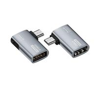CY Adattatore 2 pz/lotto Micro USB 2.0 a Tipo-A Femmina OTG Host Adattatore 90 Gradi Sinistra+Destra con Alimentazione USB per Telefono Tablet