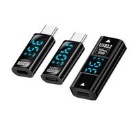 CY Adattatore 3 pezzi/lotto Tipo-C Smart LED Display USB-C femmina a USB Tipo-A 8P Adattatore Dati Corrente Tensione Ricarica rapida Monitoraggio Display Tester Rilevatore