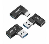 CY Adattatore 3 pezzi/set angolato a 90 gradi USB 3.1 tipo C maschio femmina a USB 3.0 tipo A femmina OTG dati 10 Gbps