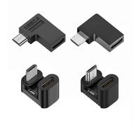 CY Adattatore 4 pezzi/lotto USB-C USB2.0 Tipo C femmina a Micro USB maschio Adattatore dati alimentazione 90/360 gradi quattro direzioni tipo angolato