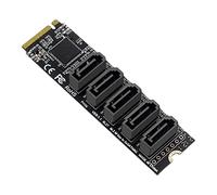 CY Adattatore convertitore NGFF NVME M-Key PCI Express a SATA 3.0 6 Gbps 5 porte scheda di estensione disco rigido JMB585 2280