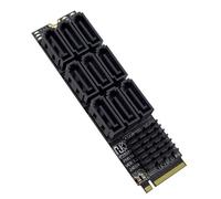 CY Adattatore convertitore NGFF NVME M-Key PCI Express M.2 a 9 porte SATA 3.0 6 Gbps Scheda di estensione per disco rigido 2280 per computer NAS