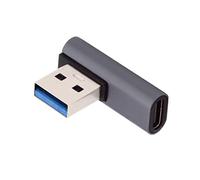 CY Adattatore da USB C a USB, USB 3.1 Tipo C da femmina a USB 3.0 Tipo A maschio Adattatore di alimentazione OTG per laptop Desktop a basso profilo ad angolo sinistro