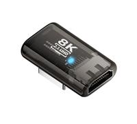 CY Adattatore di prolunga UHD HDMI maschio a HDMI 2.1 femmina con angolo sinistro di 90 gradi e profilo basso, trasparente con Smart LED, HDTV 8K 60 Hz