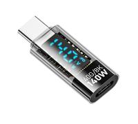 CY Adattatore Display LED intelligente di tipo C trasparente Adattatore di estensione USB-C maschio-femmina USB4.0 40 Gbps 140 W Rilevatore di tester di monitoraggio della tensione di corrente