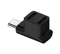 CY Adattatore splitter dati da 10 Gbps USB 3.0 tipo C maschio a doppia femmina, ad angolo retto, compatibile con computer portatili