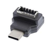 CY Adattatore Type-C USB-C maschio a Type-E USB 3.1 Header pannello frontale Femmina Adattatore dati estensione scheda madre Angolato a 90 gradi