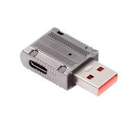 CY Adattatore USB-C USB 3.1 Tipo C femmina a USB 3.0 Tipo-A maschio 90 gradi ad angolo retto Slim Tipo 10Gbps Dati 120W Adattatore di alimentazione Mecha Cyberpunk Style