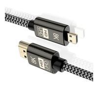 CY Cable 8K - Cavo Micro HDMI a HDMI HDTV 4K UHD Braid Cord High Speed maschio a tipo D maschio per computer HDTV (100 cm)