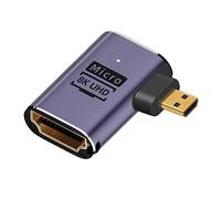 CY Cavo 8K ad angolo retto da micro HDMI maschio a HDMI 2.1 femmina, adattatore convertitore UHD, supporto 8K 60hz HDTV