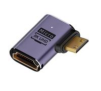 CY Cavo 8K angolato a sinistra Mini HDMI maschio a HDMI 2.1 femmina UHD adattatore convertitore oro supporto 8K 60hz HDTV