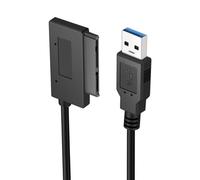 CY Cavo adattatore SSD da USB 3.0 Type-A a SATA 7+9 Micro SATA a 16 pin per unità disco solido da 1,8 pollici, 5 Gbps, con connettore angolato a 90 gradi.
