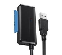 CY Cavo adattatore Type-A da USB 3.0 a SATA 7+15 a 22 pin, 5 Gbps, con connettore angolato per hard disk e SSD da 2,5 e 3,5 pollici per desktop e laptop (richiede alimentazione a 12 V).