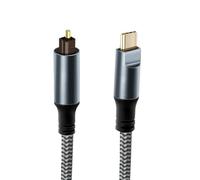 CY Cavo audio ottico da tipo C a SPDIF Toslink, adattatore maschio per interfaccia audio in fibra ottica digitale da USB-C a maschio per computer desktop e laptop (180 cm)